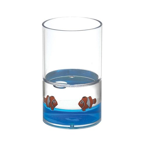 Aqualine Pyxis - Pohárik Nemo na kefky a pastu na postavenie, modrá/číra PY1089