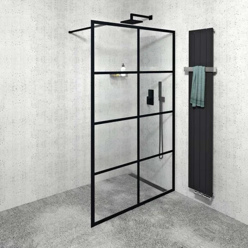 Gelco Cure Black - Sprchová zástena 120x200 cm, čierna mat/číre sklo CB120