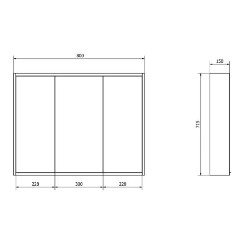 Sapho Batu - Zrkadlová skrinka s LED osvetlením, 80x71x15 cm, biela 1141131