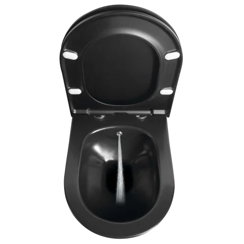 Sapho Avva - Závesné WC s bidetovou spŕškou, Rimless, matná čierna 100312-110