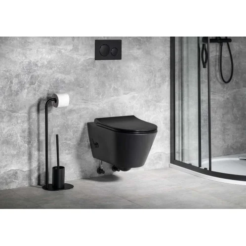 Sapho Avva - Závesné WC s bidetovou spŕškou, Rimless, matná čierna 100315-110