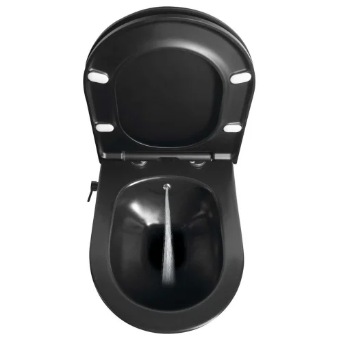Sapho Avva - Závesné WC s bidetovou spŕškou, Rimless, matná čierna 100315-110