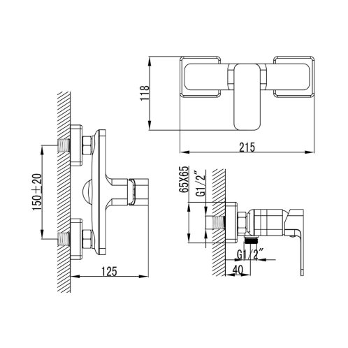 Aqualine Factor - Sprchová batéria, chróm FC411