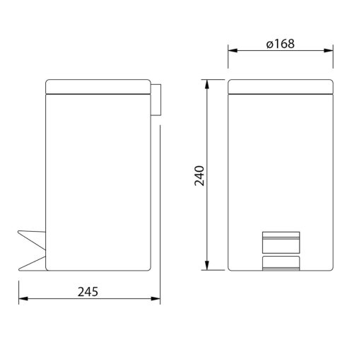 Aqualine Simple Line - Odpadkový kôš okrúhly 3 l, leštená nerezová 27103