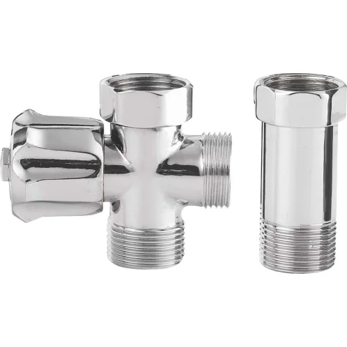 Aqualine - Práčkový ventil pred nástennú batériu so spät. ventilom 3/4"x3/4", chróm 5315