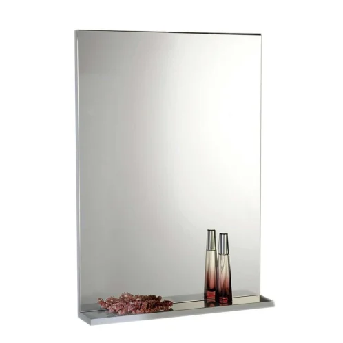 Aqualine Beta - Zrkadlo, 50x70x12 cm, s poličkou, biela 57396