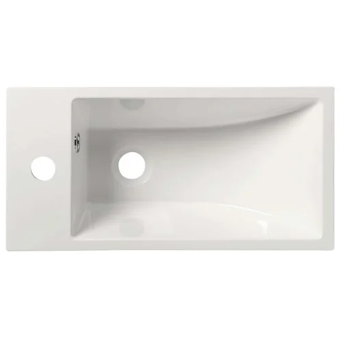 Sapho Small - Umývadlo Ariana 50 cm × 10 cm × 25 cm, batéria vľavo, biela SM012