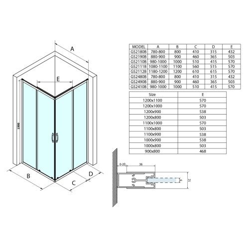 Gelco Sigma - Sprchový kút 90x90 cm, matná čierna/číre sklo GS2190BGS2190B