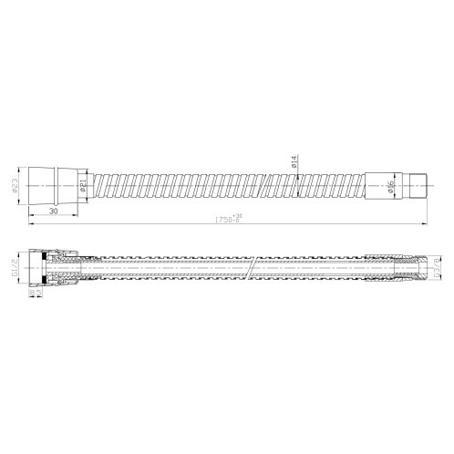 Sapho - Sprchová hadica na výsuvné sprchy z vane, 175 cm, chróm FLE16