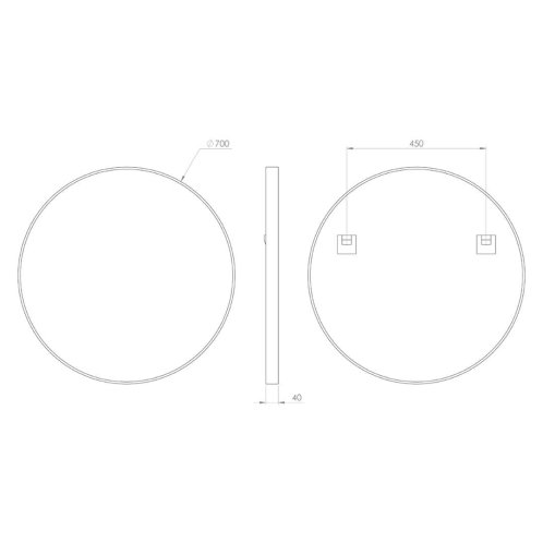 Sapho Notion - Zrkadlo v ráme, priemer 70 cm, matná zlatá NT700G