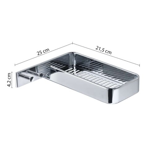 Sapho Gedy Il Giglio - Polička do sprchy, dĺžka 25 cm, s háčikmi, chróm A91913