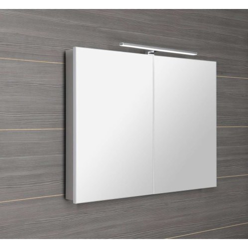 Sapho Greta - Zrkadlová skrinka s LED osvetlením 101x70x14 cm, 2 dvierka, matná biela GR100-0031