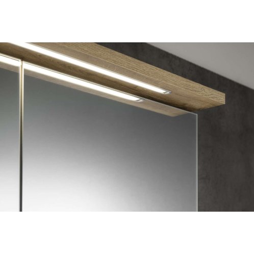 Aqualine KAWA - Zrkadlová skrinka s LED osvetlením, 80x70x22 cm, dub emporio WGL38S