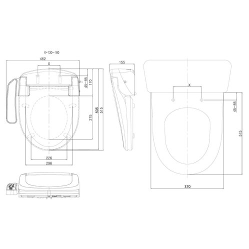 Sapho Blooming Eko Plus - Elektronický bidet, SoftClose, biela NB-1160D