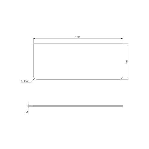 Sapho Kerala - Doska pod umývadlo, 122x49 cm, matná biela KR120-0101