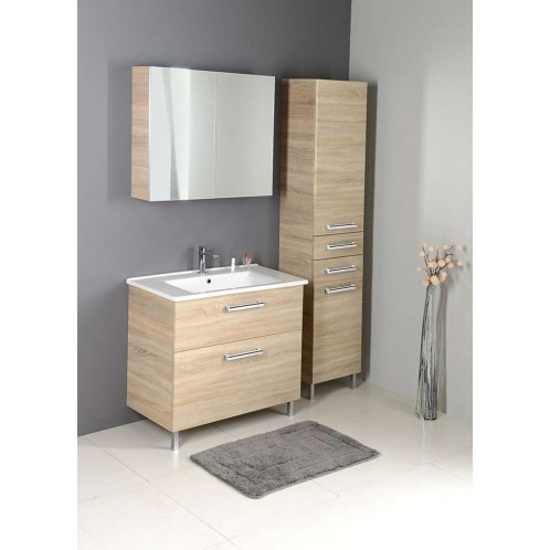 Aqualine Vega - Skrinka závesná s košom, 40x184x31 cm, dub platin VG980