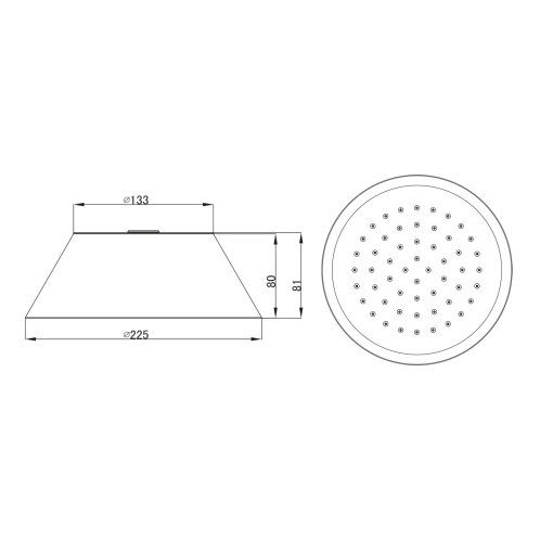 Sapho - Horná sprcha, priemer 23 cm, chróm MH032