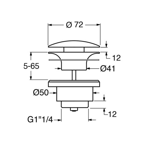 Sapho GSI - Umývadlový výpust, ClickClack, biela PCS11