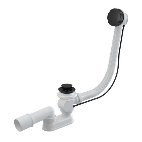 Alca - Vaňová odtoková a prepadová súprava, dĺžka 570 mm, matná čierna A55BLACK