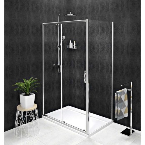 Gelco Sigma - Sprchové dvere Simply dvojdielne 120 cm, Coated Glass, lesklý hliník/číre sklo GS1112