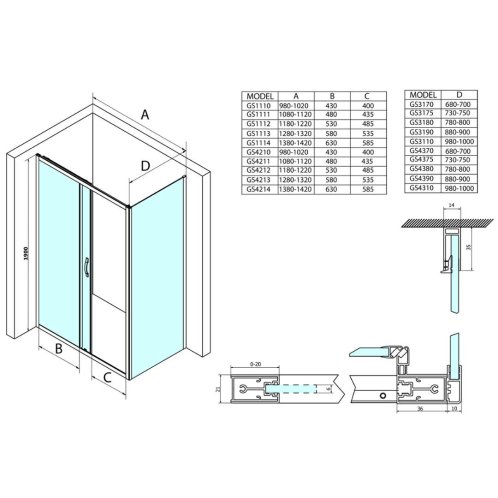 Gelco Sigma - Sprchové dvere Simply dvojdielne 120 cm, Coated Glass, lesklý hliník/číre sklo GS1112