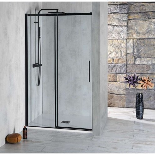 Polysan Altis Line - Sprchové dvere dvojdielne Black, 157-161 cm, matná čierna/číre sklo AL4312B