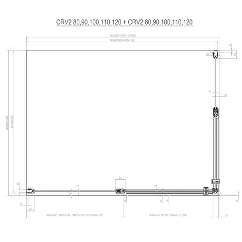 Ravak Chrome - Sprchové dvere CRV2-80, 78-80 cm, satin/číre sklo 1QV40U00Z1
