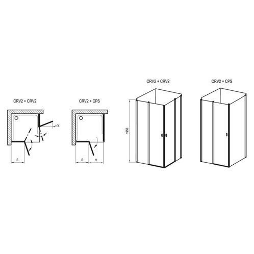 Ravak Chrome - Sprchové dvere CRV2-80, 78-80 cm, satin/číre sklo 1QV40U00Z1
