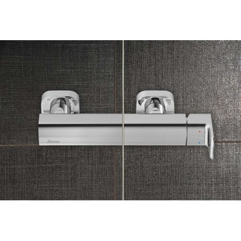 Ravak Chrome - Sprchové dvere dvojdielne CSD2-110, 108-111 cm, satin/číre sklo 0QVDCU00Z1