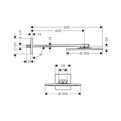 Axor ShowerSolutions - Hlavová sprcha, priemer 30 cm, kefovaný bronz 35300140
