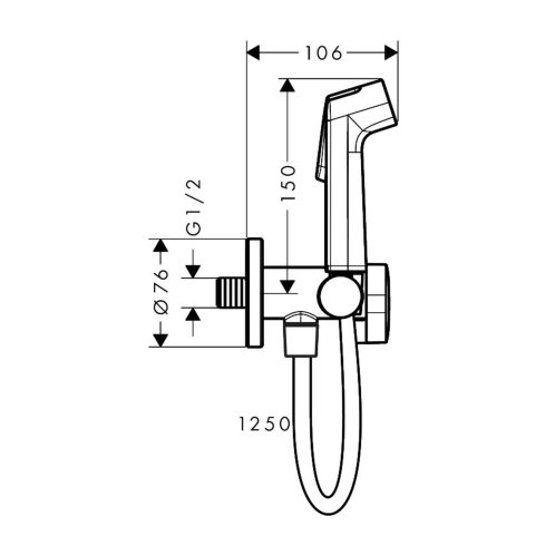 Hansgrohe - Nástenný ventil s ručnou bidetovou spŕškou, chróm 29230000