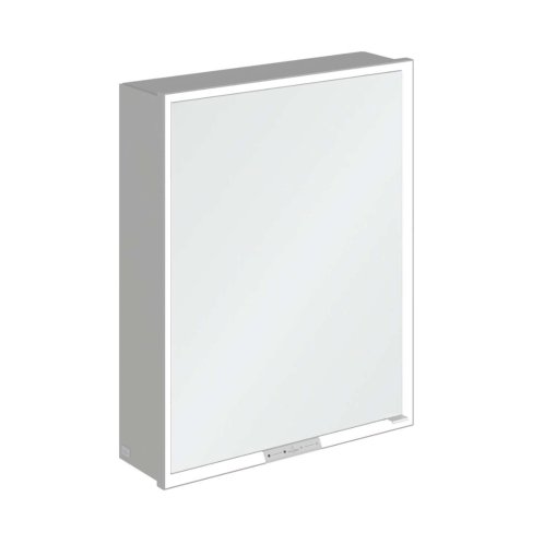Villeroy & Boch My View+ - Zrkadlová skrinka s LED osvetlením 60x75x17 cm, 1 dvierka, pánty vľavo, sivá A4816L00