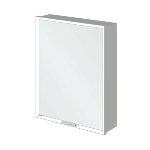 Villeroy & Boch My View+ - Zrkadlová skrinka s LED osvetlením 60x75x17 cm, 1 dvierka, pánty vpravo, sivá A4816R00