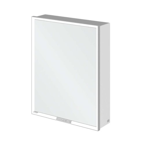 Villeroy & Boch My View+ - Zrkadlová skrinka s LED osvetlením 60x75x17 cm, 1 dvierka, pánty vpravo, Brilliant White/sivá A4816RVE