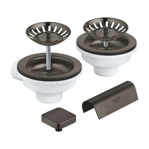 Grohe - Odtoková súprava na dvojdrez, kefovaný Hard Graphite 40999AL0