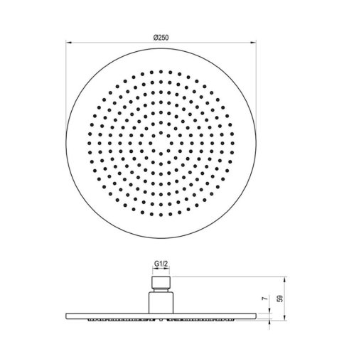 Ravak - Hlavová sprcha, priemer 25 cm, kefované zlato X07P1238
