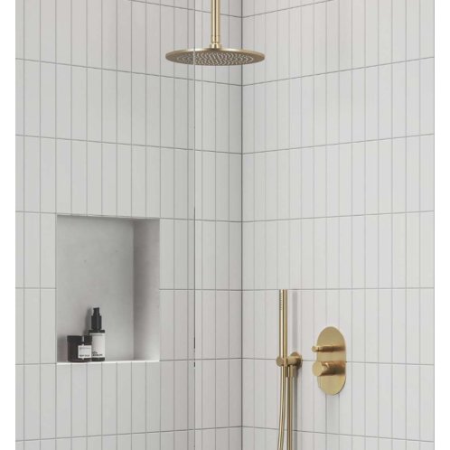 Ravak - Sprchové rameno stropné, 30 cm, kefovaná zlato X07P1243