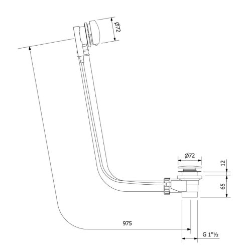 Polysan - Vaňová odtoková a prepadová súprava, dĺžka 98 cm, matná zlatá 71682GB