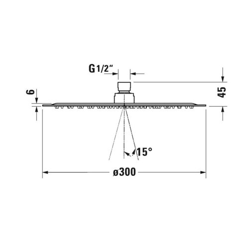 Duravit - Hlavová sprcha, priemer 30 cm, kefovaná nerezová UV0660020070