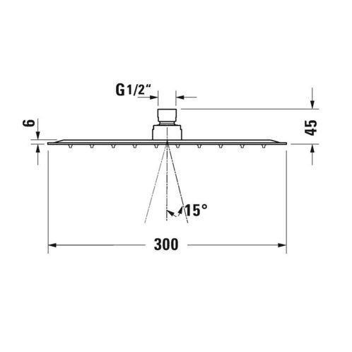 Duravit - Hlavová sprcha, 30x30 cm, kefovaná nerezová UV0660031070