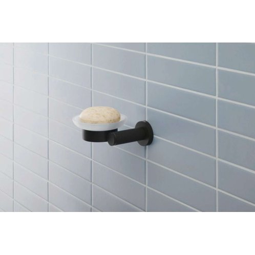 Duravit D-Code - Mydlovnička s držiakom, ľavá, mliečne sklo/matná čierna 0099174600