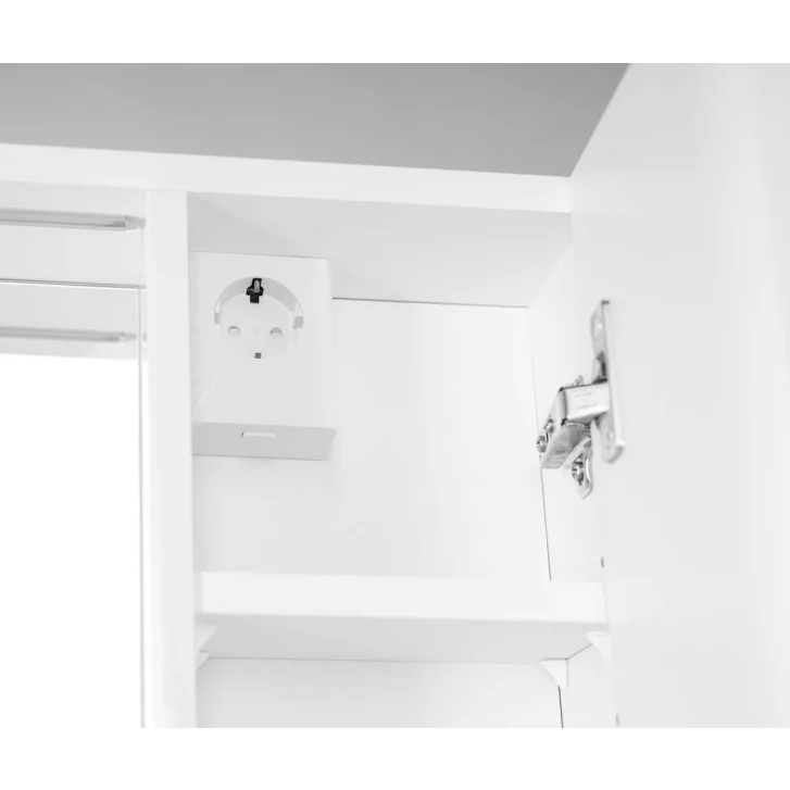 Aqualine Zoja - Zrkadlová skrinka s LED osvetlením, 60x60x14 cm, 1 dvierka, pravá, biela 45022S
