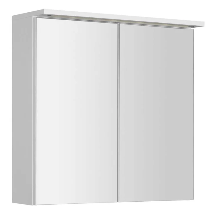 Aqualine KAWA - Zrkadlová skrinka s LED osvetlením 70x70x22 cm, 2 dvierka, biela WGL70S