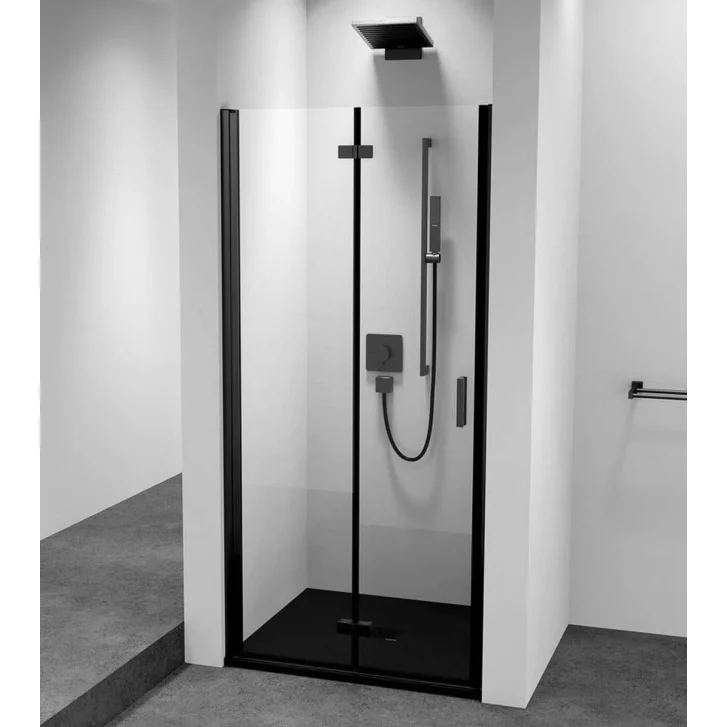 Polysan Zoom Black - Sprchové dvere 90x200 cm, ľavé, Antidrop, číre sklo/matná čierna ZL4915BL-01