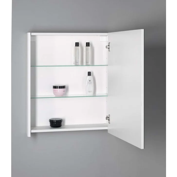 Aqualine Deneb - Zrkadlová skrinka, 60x70x18 cm, 1 dvierka, matná biela DN060