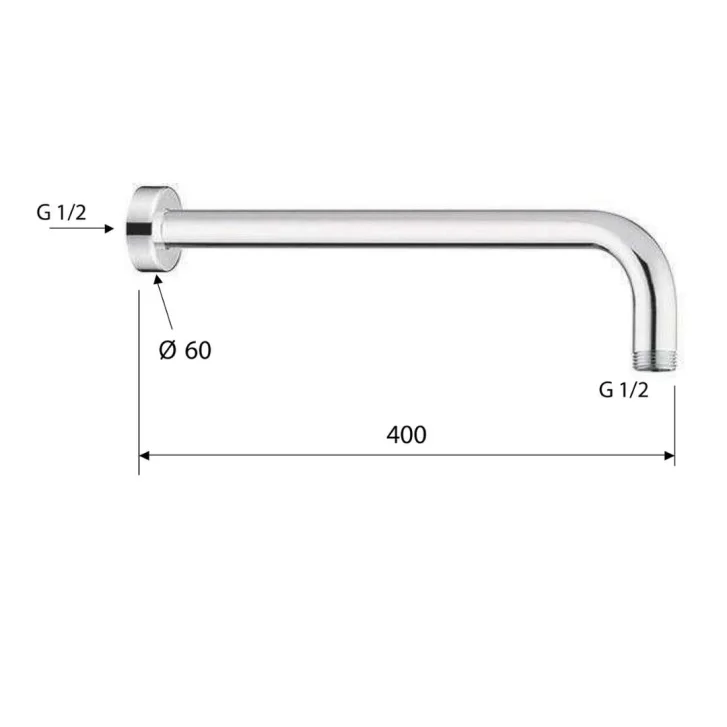 Sapho - Sprchové rameno, 40 cm, matná zlatá BR519D