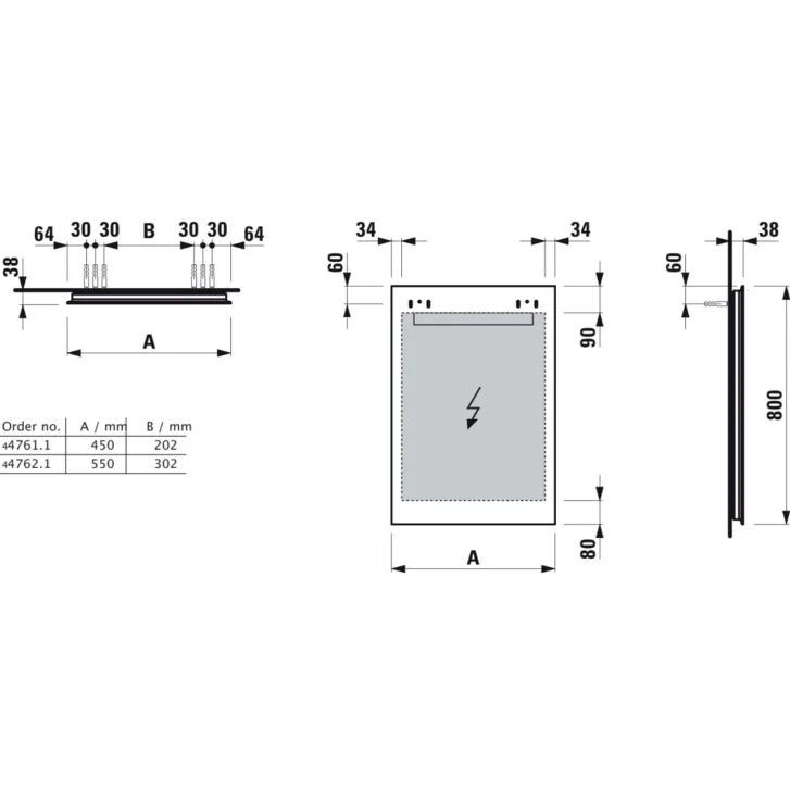 Laufen Leelo - Zrkadlo s LED osvetlením, 45x80 cm H4476119501441