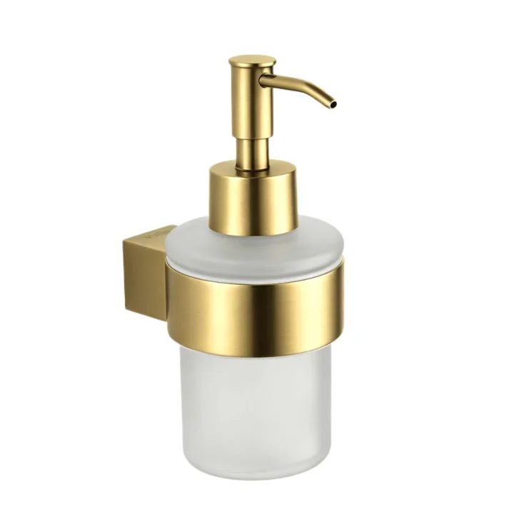 kielle Vega - Dávkovač mydla s držiakom, matné sklo/brushed gold 40118036