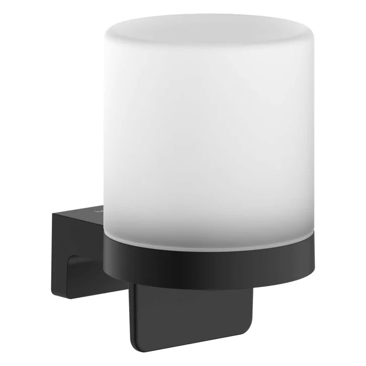 Hansgrohe AddStoris S - Dávkovač mydla s držiakom, matné sklo/matná čierna 41765670
