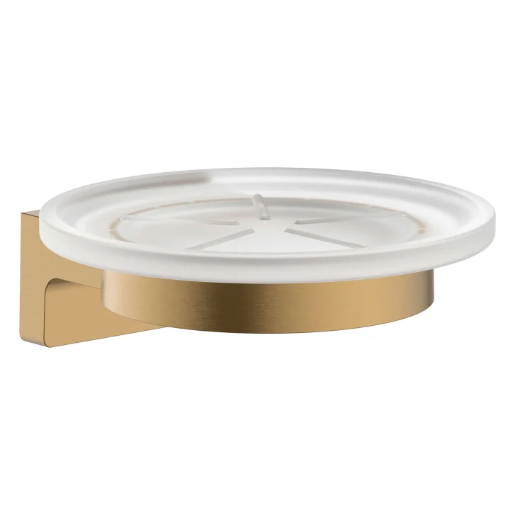 Hansgrohe AddStoris S - Mydlovnička s držiakom, matné sklo/kefovaný bronz 41766140